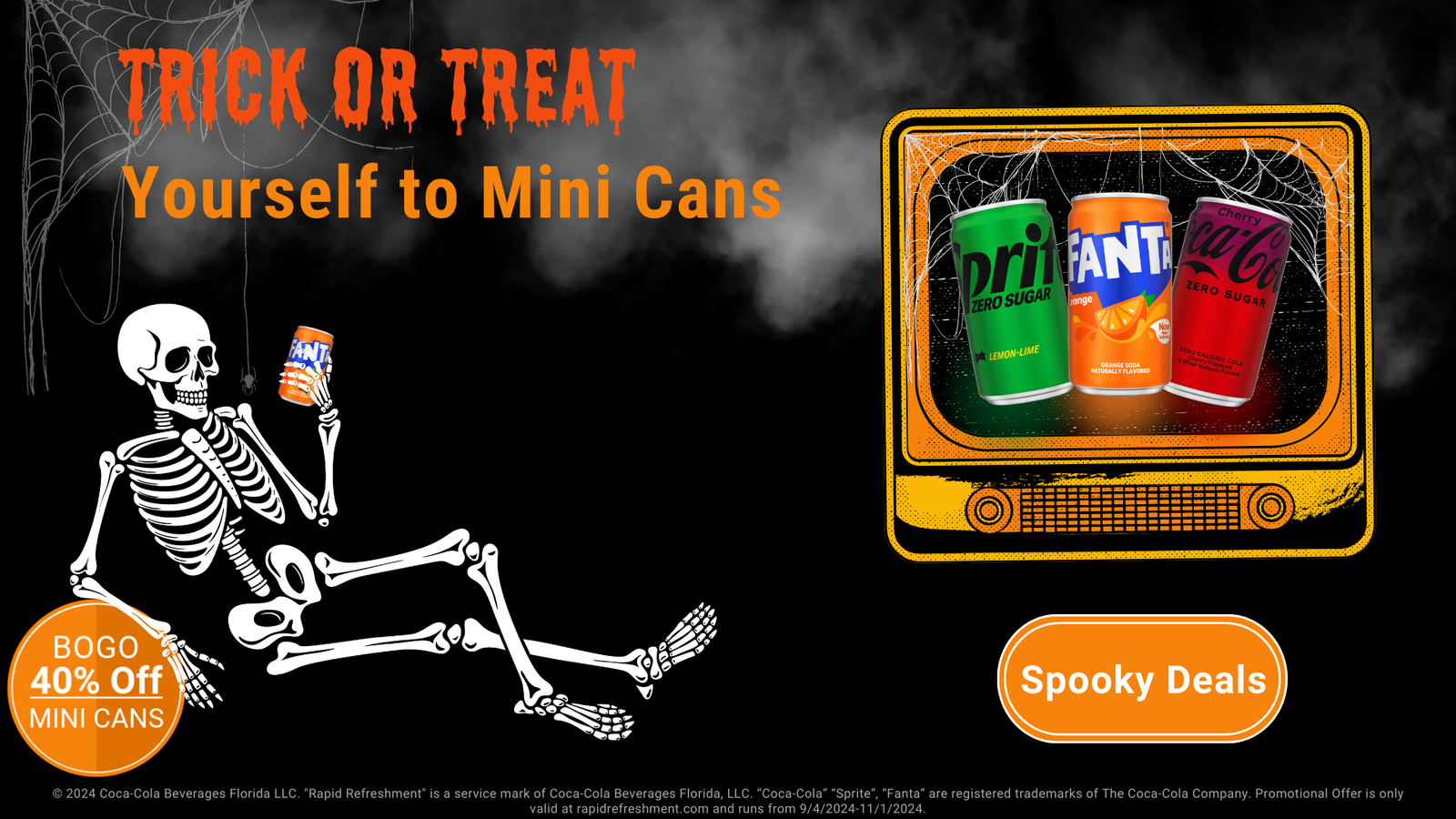 Halloween mini-can web banner variation